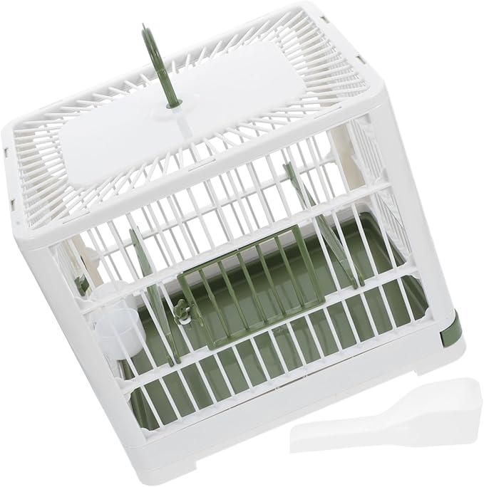 Toyvian Foldable Bird Carrier for Small Birds Lightweight Travel Cage with Ventilated Design Removable Tray for Parakeets Cockatiels and Parrots
