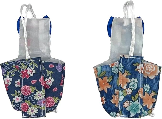 2 PCS Floral Parrot Diapers Bird Flight Suit Blue and Green Reusable Inner Layer for Parakeet Mini Macaw