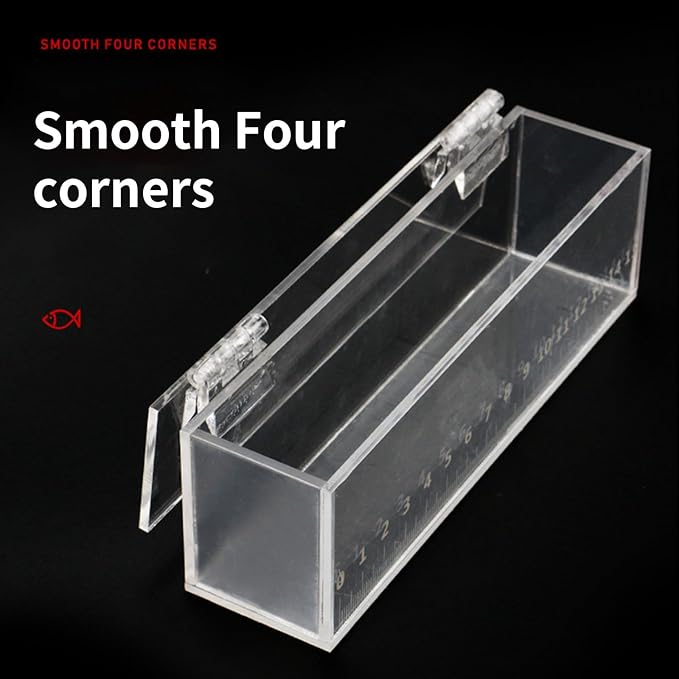 Acrylic Fish Viewing Box Multifunctional Fish Breeding Case for Aquarium and Hatchery with Clear Scale for Observation