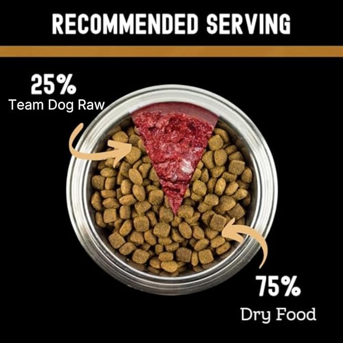 Team Dog Raw Frozen Dog Food | 65% Beef Muscle, Organ Meats, Herring & Green Tripe for Dogs | All Natural Grain Free Dog Food for Optimal Health, Digestion & Coat | 24 x 1lb Rolls