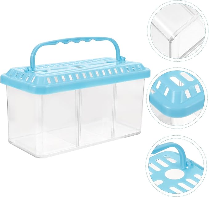 Alipis Fish Breeding Box with Removable Divider 3-Compartment Fish Isolation Breeder Tank Plastic Aquarium Incubation and Separation Box for Betta