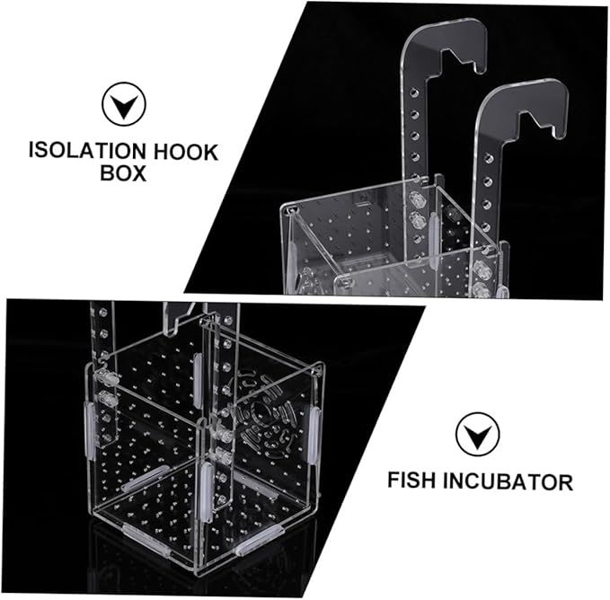 2pcs Fish Hatching Boxes for Aquarium Multifunctional Fish Isolation and Breeding Tanks Efficient Water Flow Easy to Clean