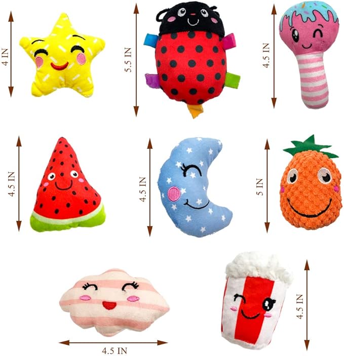 Jalousie 18 Pack Dog Squeaky Toys Cute Stuffed Pet Plush Puppy Chew for Small Medium Pets - Bulk