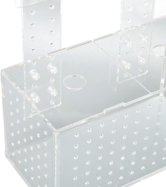 Fish Breeding Isolation Box, Acrylic Aquarium Hatchery with Transparent Lid, Adjustable Hook Installation for Fish Tank, Guard Small Fish from Attack with Hole Design for Better Wa (20 * 10 * 11CM)