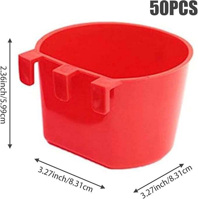 Gamefowl Rooster Supplies, 50PCS Plastic Pigeon Feeder, Hanging Chicken Feeder, Easy to Remove Bird Feeding & Watering Supplies for Pet Parrot Parakeet Poultry