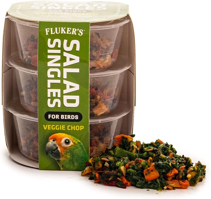 Fluker's Salad Singles All Natural Veggie Mix, Just Add Water, Great for Parakeets, Cockatiels, Conures, and Parrots, and Other Birds, 3-Pack