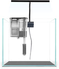 Cube Aquarium Starter Kit - Small Aquarium Kit - 2 Gallon Fish Tank, Black Leveling Mat, EOS LED Light, Glass Filter - Beginner Fish Tank Kit