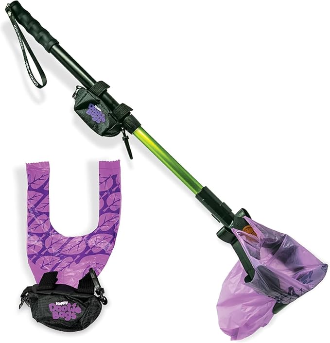 GoGo Stik, Catch-N-Go! Consumer Reports #1 Rated Ergonomic Scooper 2023-2026. Catch Poo on Walks. Alum Tele-Handle, Bag Pouch Dispenser, Wrist Strap. 10-Yr Wty.