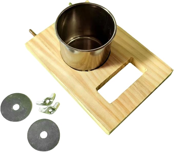 Bird Perch Feeding Cup,Hanging Feeder, Watering Supplies, Birdcage Bowl, Parrot Wood Perch Stand Toy, Single Cup