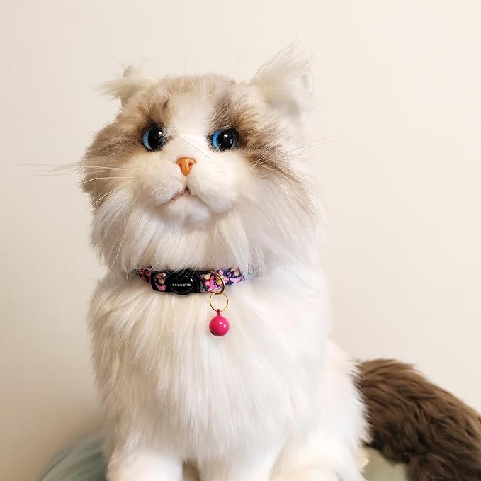2 Pack Breakaway cat Collars with Bell,Safety Quick Release Pendant Cute Kitten Collar,Adjustable 20-30cm (Red+Rose, 20-30cm)