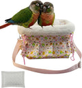 2 in 1 Warm Bird Carrier Bag, Bird Hammock Bed for Cage, Winter Travel Bag, Portable Parrot Outing Bag for Lovebird, Budgie, Conure, Quaker, Small Medium Birds (Pink,Medium)