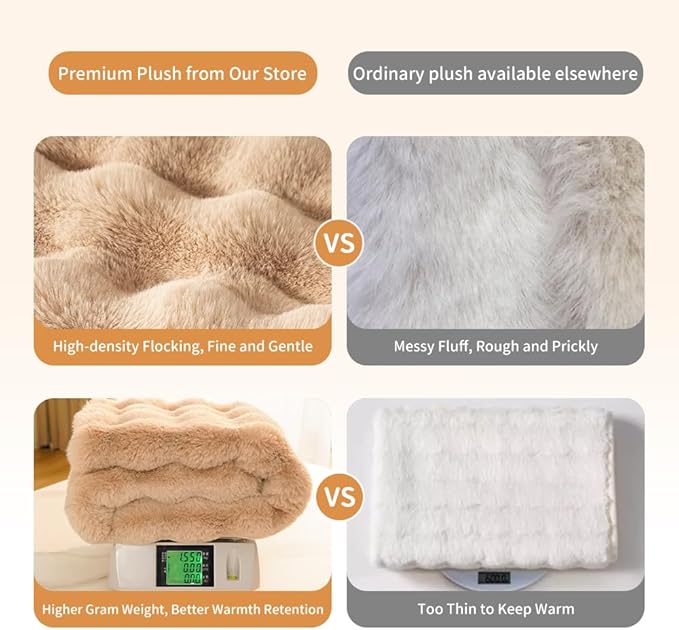 Self-Warming Cat Blanket, Dual-Side Plush Sherpa Throw with Anti-Static, Snuggle Mat for Kittens & Cats, Cozy Bed Topper for Windowsills & Couches, Machine Washable & Dryable, 21x18 Inch Coffee