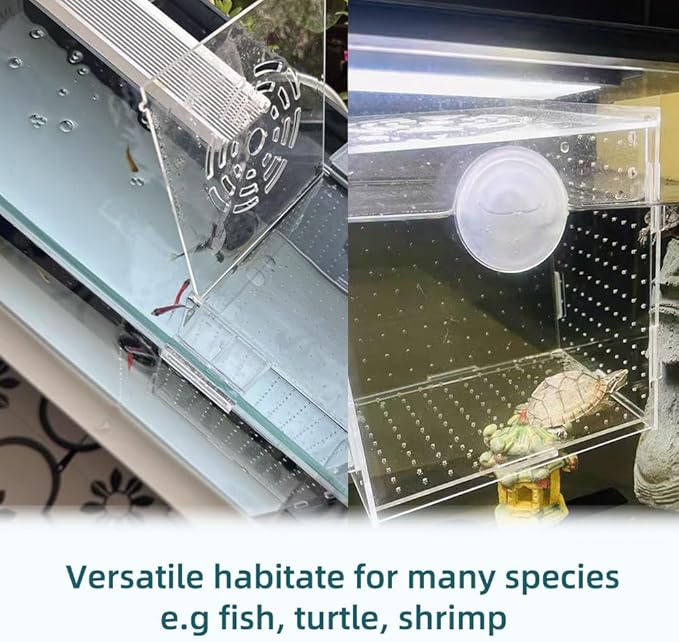 Fish Breeding Box, Acrylic Fish Isolation Box Separator for Shrimp Clownfish - 5.9 * 5.9 * 5.9 inches