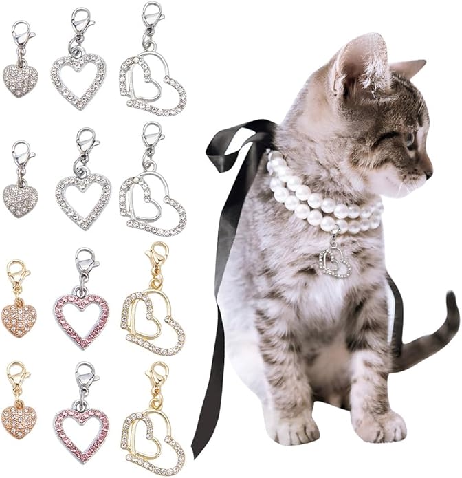 Pets Collar Pendants for Cat Jewelry Pendant Charm with Stainless Steel Clasps for Pet Dog Cat Necklace Collar Accessories Bag Shoelace Decor