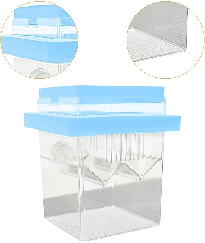 Floating Hatching Box Fish Breeding Box Fish Nursery Separation Hatchery Fish Isolation Box for Baby Fishes Shrimp,Fish Egg, Blue