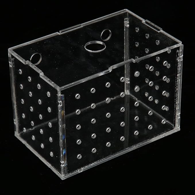 Fish Breeder Box, High Transparency Acrylic Hatchery Incubator Tank, Aquarium Fish Breeding Box with Suction Cups, Isolation Box for Baby Fishes Shrimp Clownfish, Easy to Observe a (9 * 6 * 7CM)