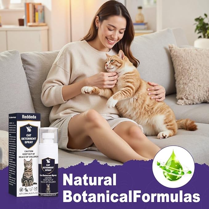 Cat Deterrent Spray - Indoor & Outdoor Anti-Scratch Training Spray for Cats & Kittens - Natural, Safe & Non-Toxic Formula to Protect Furniture