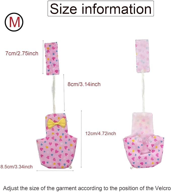 Cute Birds Suit Parrots Holiday Reusable Heart Pattern Decoration Pet Bird Clothes 2 Sizes for Parrot Pet Chicks 3 PCS