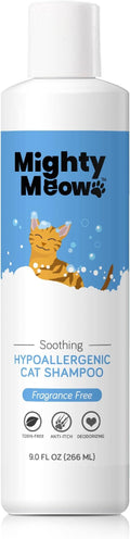 Soothing Hypoallergenic Cat Shampoo – Easy at-Home Cat Grooming | Deodorizes | Gentle & Anti-Itch | Natural & Allergy-Safe Cat Shampoo Sensitive Skin – Fragrance Free | 9 fl oz