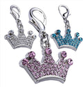 3Pcs Pet Collar Rhinestone Crown Metal Keychain, Pendant Cat and Dog Jewelry Pendant Pet Collar Jewelry Pink/White/Blue