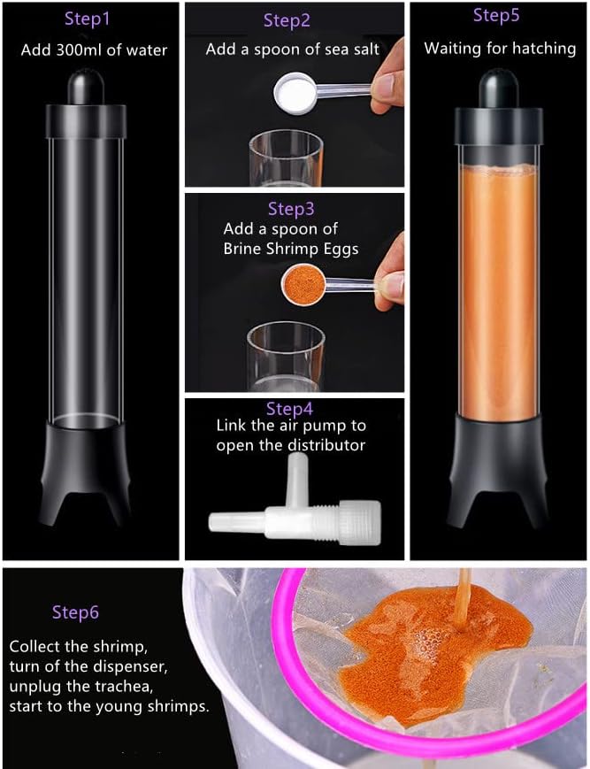 380ml Brine Shrimp Eggs Incubator Plastic Aquarium Artemia Eggs Hatchery Kit Fish Shrimp Breeding Hatcher