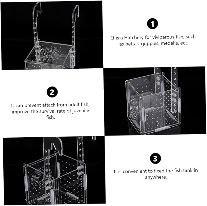 2pcs Fish Hatching Boxes for Aquarium Multifunctional Fish Isolation and Breeding Tanks Efficient Water Flow Easy to Clean