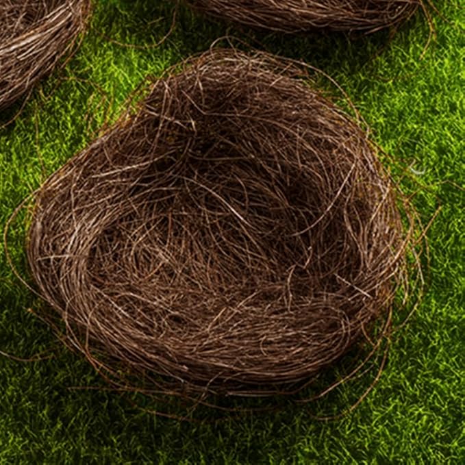 Simulated Bird Nest Decoration for Garden and Easter - Small Rustic Faux Bird Nest Plate Decor for Party Photography Props and Birdcage Accessories