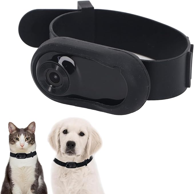 Sanpyl Pet Collar Camera, 1080P HD 120 Degree Wide Angle Small Dog Cat Action Camera with Video Records,No Needed, Dogs Indoors/Outdoors - only 0.77 Ounces!
