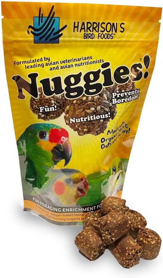 Harrison's Bird Foods Nuggies Treats - A Revolutionary High Potency Nuggets Treat Designed to Support Bird Health and Diet Transitions, 196g