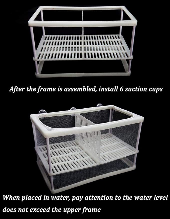 NGe Aquarium Fish Breeder Box, Rectangle Isolation Box, with Adjustable Position Isolation Panel, Hatching Box, Juvenile Fish Spawning Incubator Water Isolation Net Hatchery