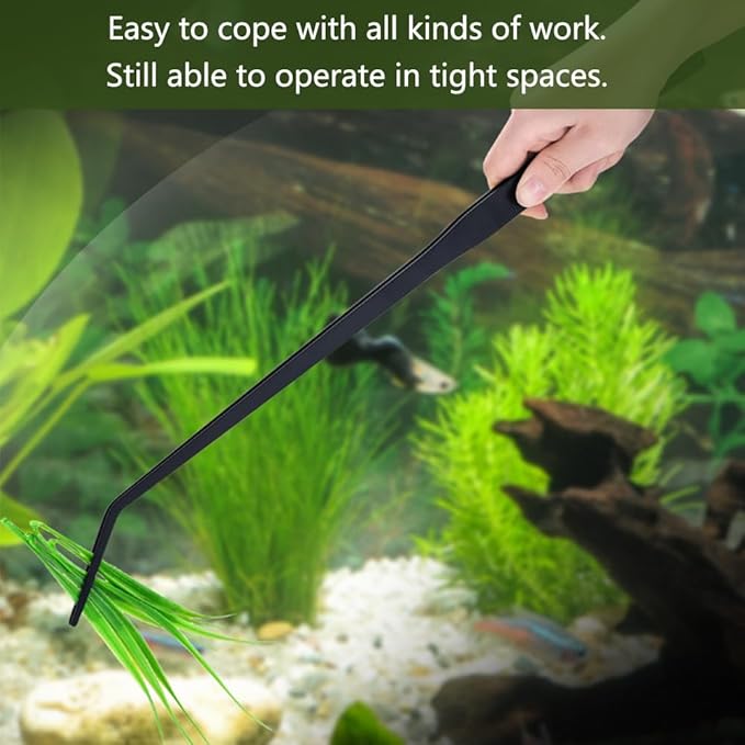 SagaSave Aquarium Tweezers Stainless Steels Feeding Tongs Extra Long 15 inches Aquarium Feeding Tool for Snakes, Lizards, Spiders, Frogs, Scorpions Feeder(Straight Jaw)