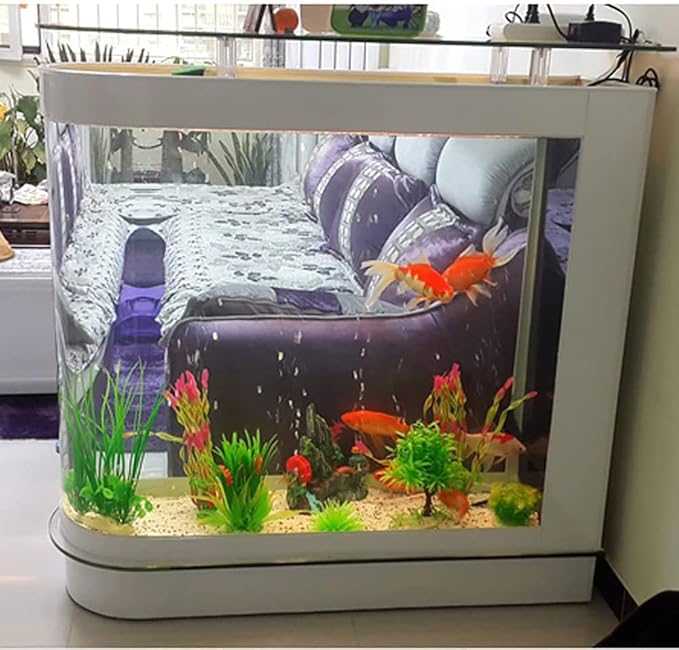 124Gal LED Aquarium Kit Upright Fish Tank Large Glass Fishbowl Glsaa Bar for Patios Living Office Room and Kitchen