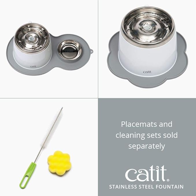 Catit Fresh & Clear Stainless Steel Cat Water Fountain, 50023