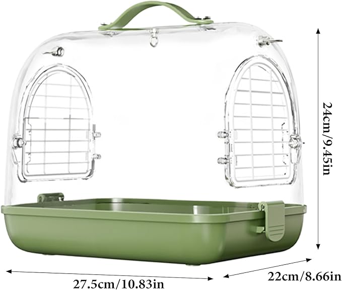 Bird Carrier Backpack, Portable Transparent Pet Bag, Breathable Travel Carrier with Removable Perch, Cockatiel Conure Parakeet Transport Cage for Outdoor Trips, Small Bird Travel Accessories