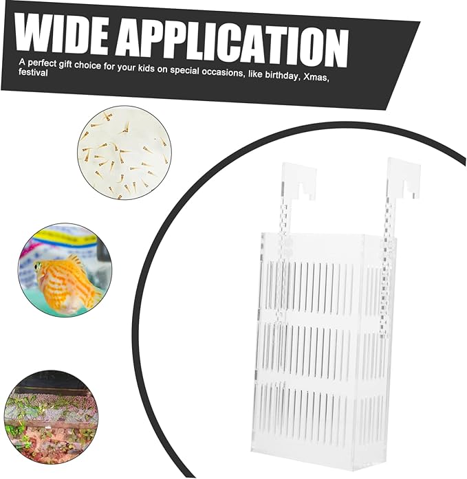 Kisangel Acrylic Fish Breeding Box Separator Shrimp Incubator for Aquarium Prevents Adult Fish Compact Hanging Isolation Tank