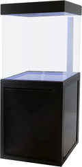 40 Gallon Glass Aquarium with Aluminum Cabinet - Including Sump for Filtration and Circulation, Plumbing, LED, Black