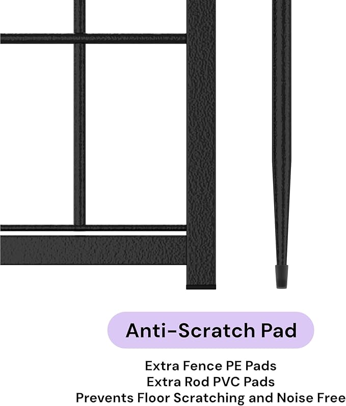 SunsGrove Dog Playpen for Outdoor, Heavy Duty 32 Inch 2 Panels Play Pen for Small and Medium Dogs, Free and Safe Play Dog Fence, Black