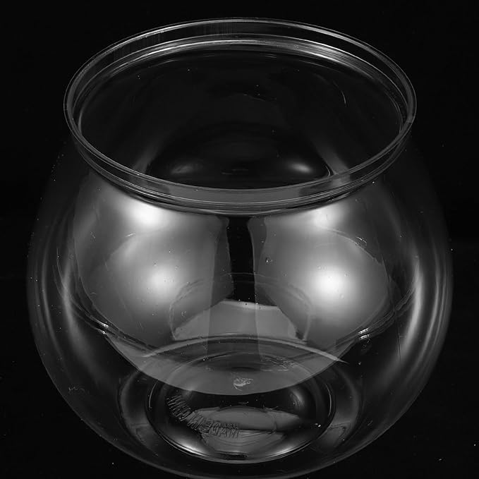 3pcs Plastic Fish Bowls Transparent Small Plastic Fish Tank Shatterproof Fishbowl Small Fish Tank Clear Round Aquarium for Betta Fish Goldfish Candy Wedding Party Favor Desktop
