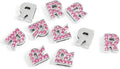 10 Pcs 8mm Dog Cat Pets Collar Charm Pink Rhinestone Inlaid Slide Letter R (id: 1c0 561 9cd e69 5e7