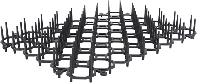 12Pcs Cat Deterrent Mat, Anti Cat Dog Network with Plastic Spikes, Indoor Outdoor Training Mat for Keeping Away Cats Dogs, Protecting Plants Furniture and Cars, PP Materi