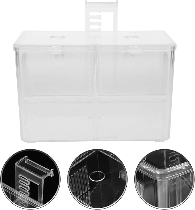 Milisten Fish Breeding Box Aquarium Incubator Divider for Shrimp and Fry Transparent Hatchery Easy to Clean and Install Portable Fish Isolation Tank