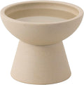Extra Wide Elevated Ceramic Cat Water Bowl - 6.2" Deeper Dish for Whisker Fatigue Relief, 5" Height for Easy Feeding, Lead & Cadmium Free, Durable Raised Cat Bowls, Pottery Clay (Not Glazed)