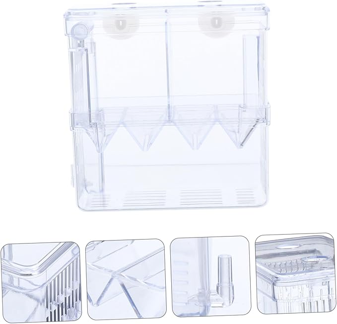 Breeding Tank Transparent Aquarium Box for Fish Hatchery Cup Isolation Box Dual Compartment Design Efficient for Fish Breeding