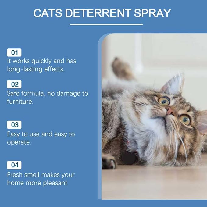 Bitter Cat Deterrent Spray - Enhanced Cat Repellent Indoor and Outdoor,Anti Chew Scratch Keep Off Furniture Counter,Mint to Prevent Cats from Urinating in Couch Bed