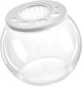 Aquarium Bowl Tabletop with Open Cover for DIY Micro Landscape in Cafe Dorm Room, Round