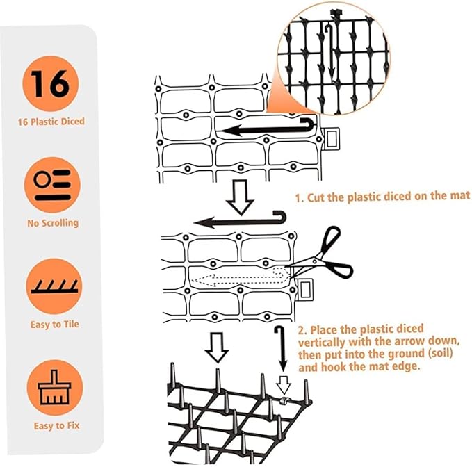 2m x 28cm Cat Scat Mat with Spikes Cat Dog Animal Spikes Repellent Deterrent Mat Anti Indoor Outdoor for Garden Fence