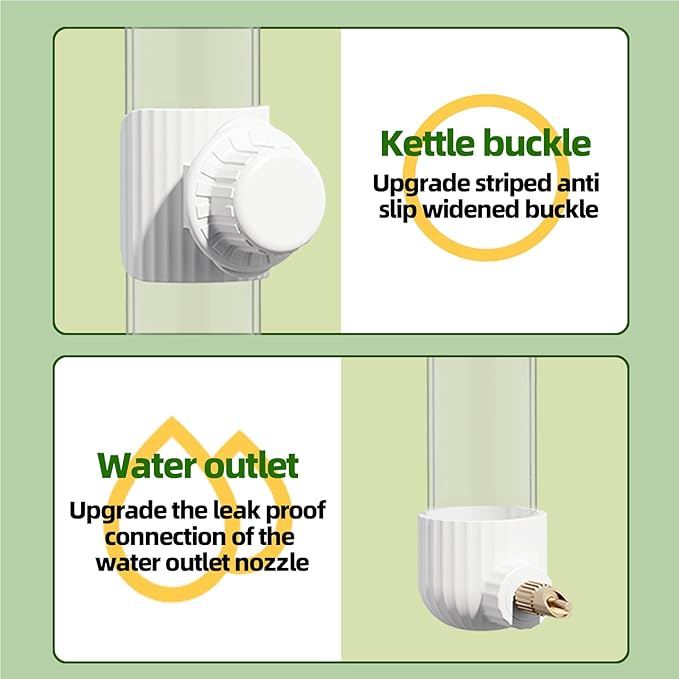 7.4 Fl Oz Bird Water Feeder No Mess Bird Cage Suspended Automatic Water Dispenser Parakeet Cockatiel Finch Lovebirds Budgies Canary (White, 7.4 fl oz (220ml))
