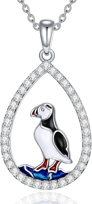 KZX Cat/Dog/Phoenix/Eagle/Whale/Shark/Puffin/Starfish/Chicken/Butterfly/Owl/Bee/Frog/Seahorse Necklace Sterling Silver Animal Pendant Jewelry Gift for Women