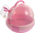 Kisangel 1set Portable Handheld Bird Carrier Transparent Design Detachable Base Vented for Air Circulation for Parrots Birds and Animals Capsule Galvanized Mesh Pad
