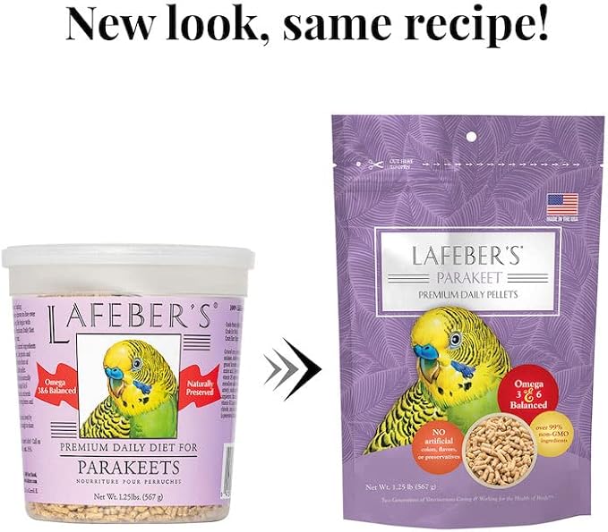 LAFEBER'S Parakeet Pellets (Classic, 1.25 Ib Pack of 2)